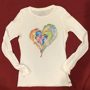Women’s Long Sleeve Heart Bling Tee